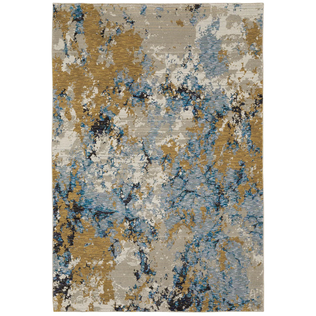 Oriental Weavers Sphinx Evolution 0980A Blue/ Gold Rugs - main flat