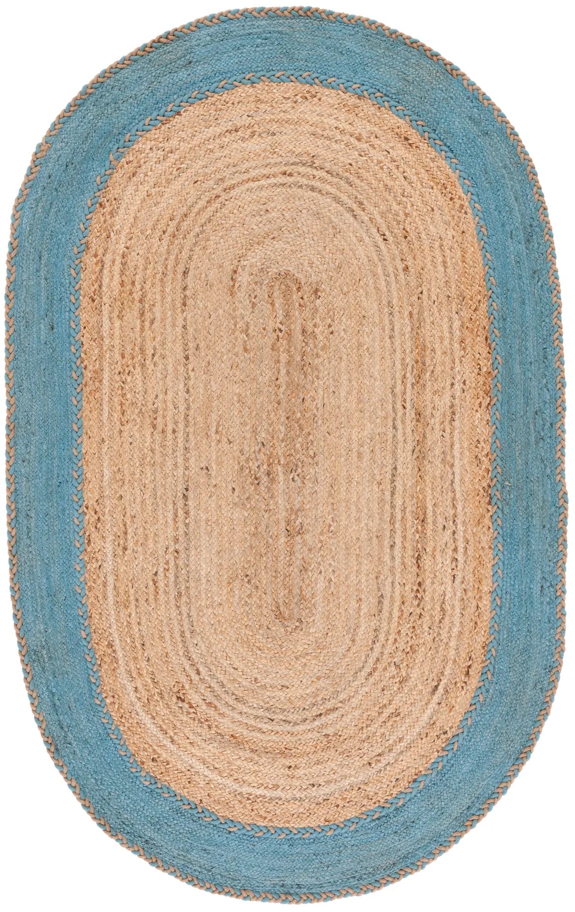 Safavieh Natural Fiber 5'-0" x 8'-0" Rug in Natural / Blue