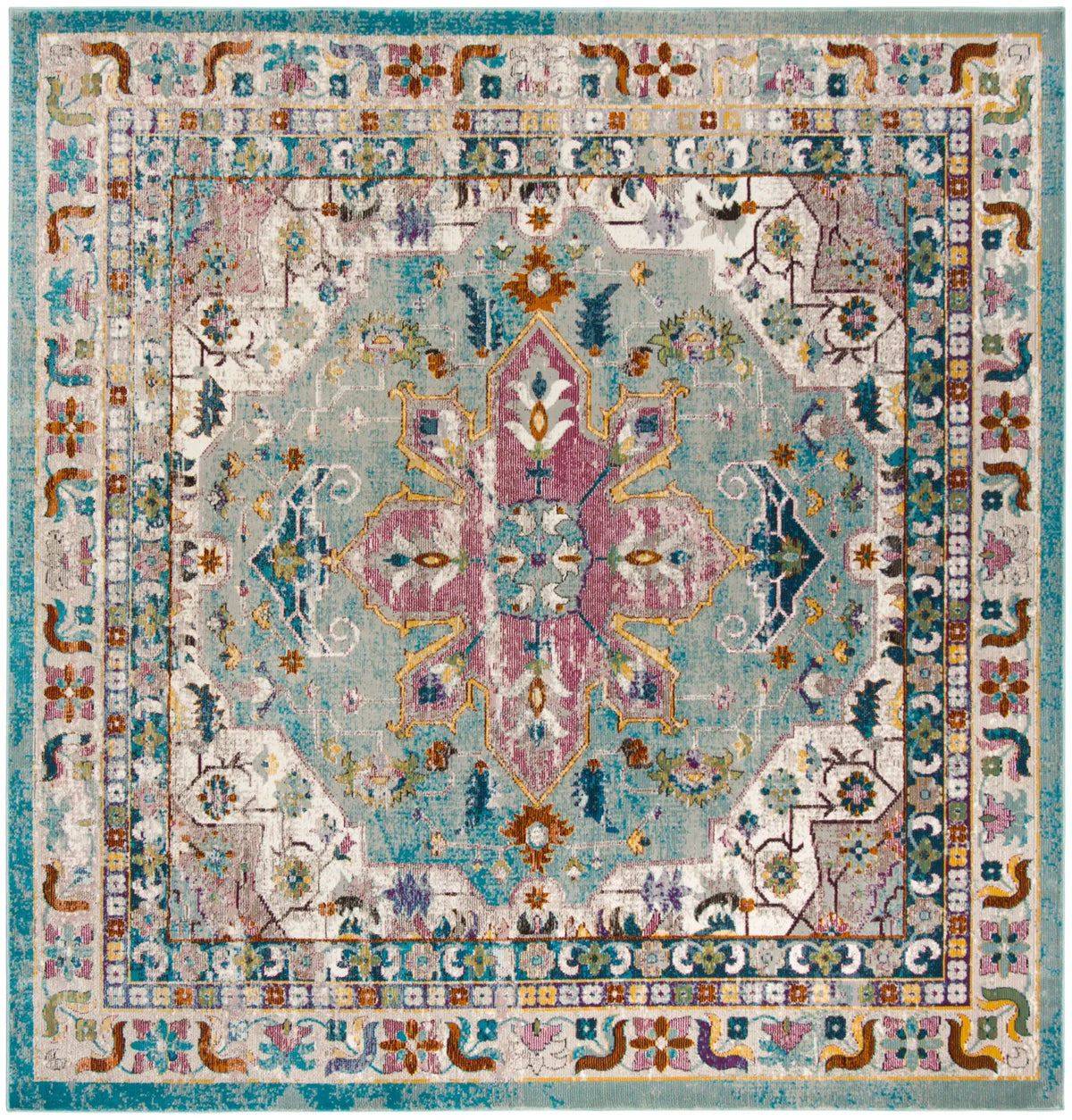 Safavieh Aria 6'-5" x 6'-5" Rug in Green / Creme