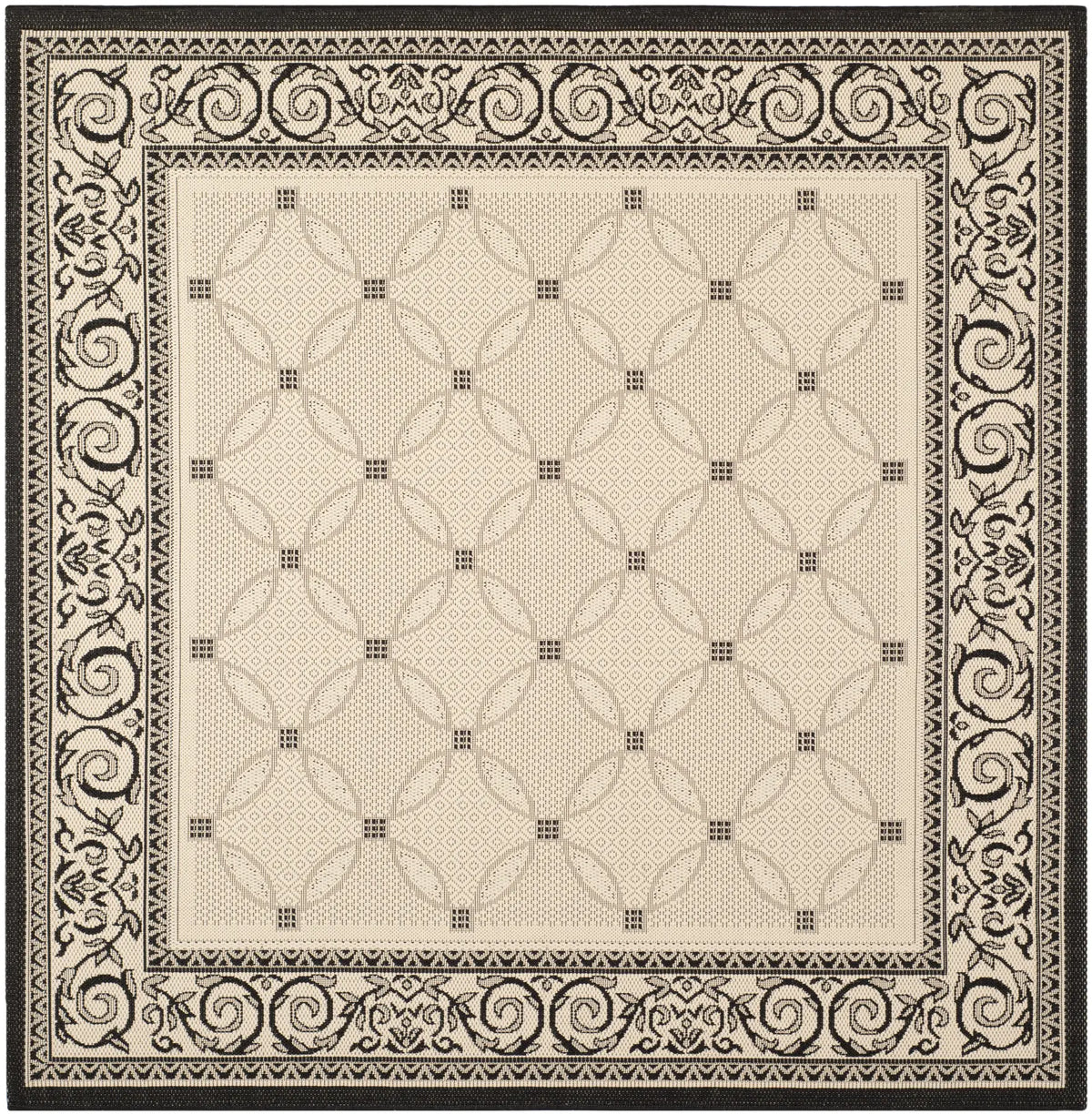 Safavieh Courtyard 7'-10" x 7'-10" Rug in Sand / Black