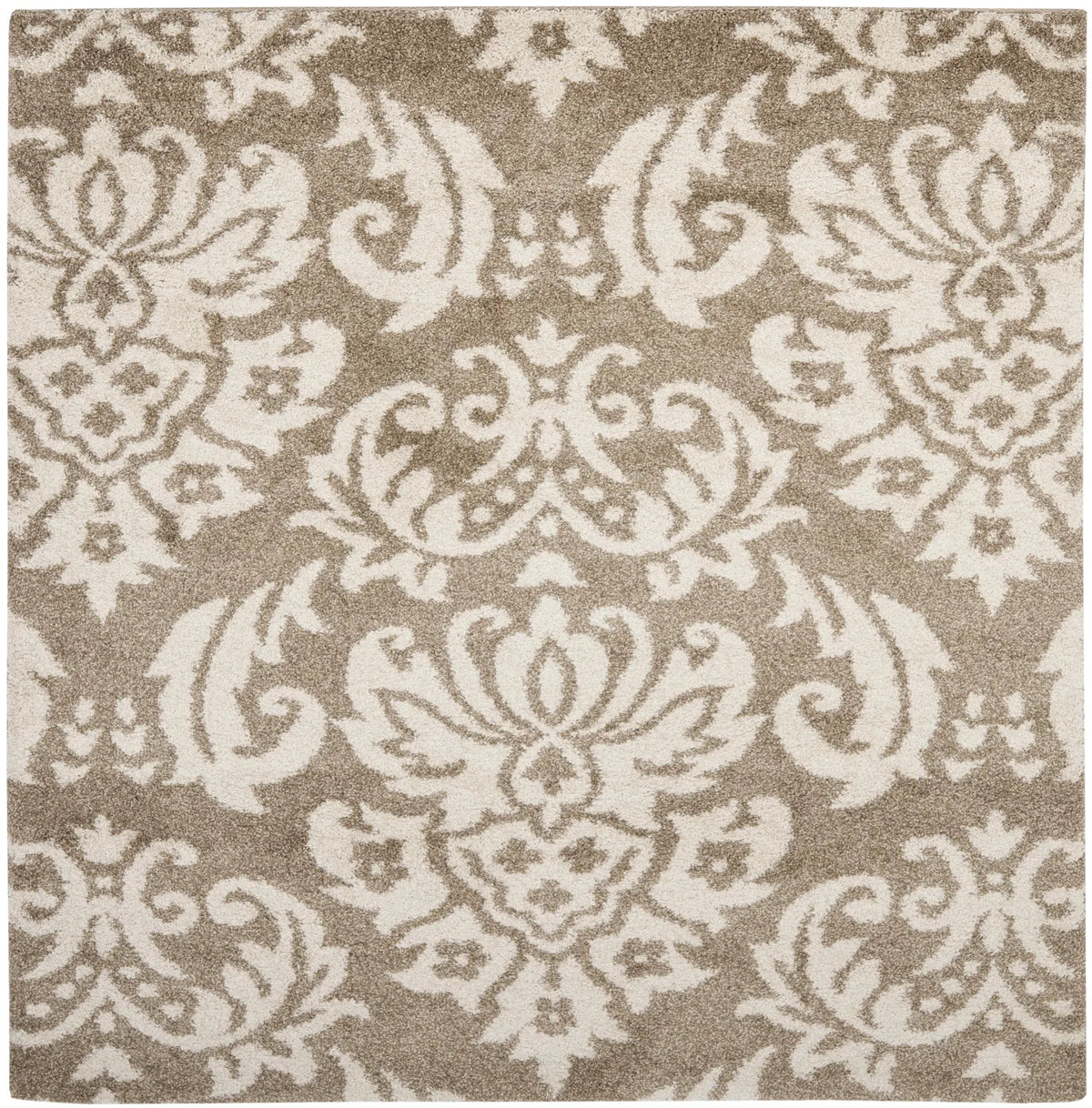 Safavieh Florida Shag 6'-7" x 6'-7" Rug in Beige / Cream