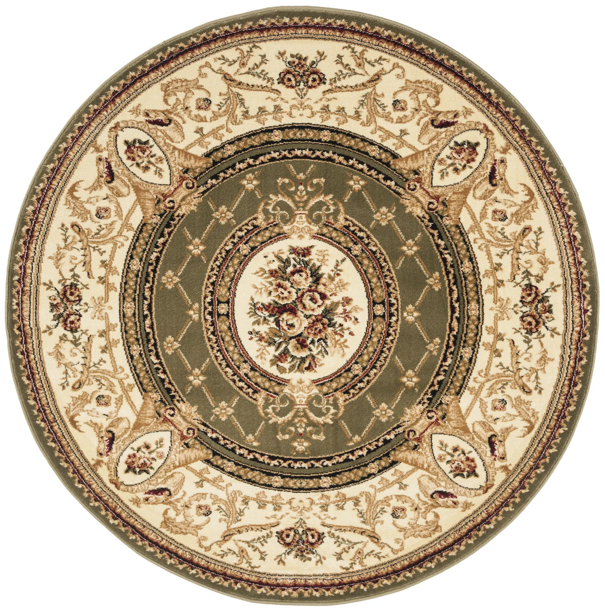Safavieh Lyndhurst 5'-3" x 5'-3" Rug in Sage / Ivory