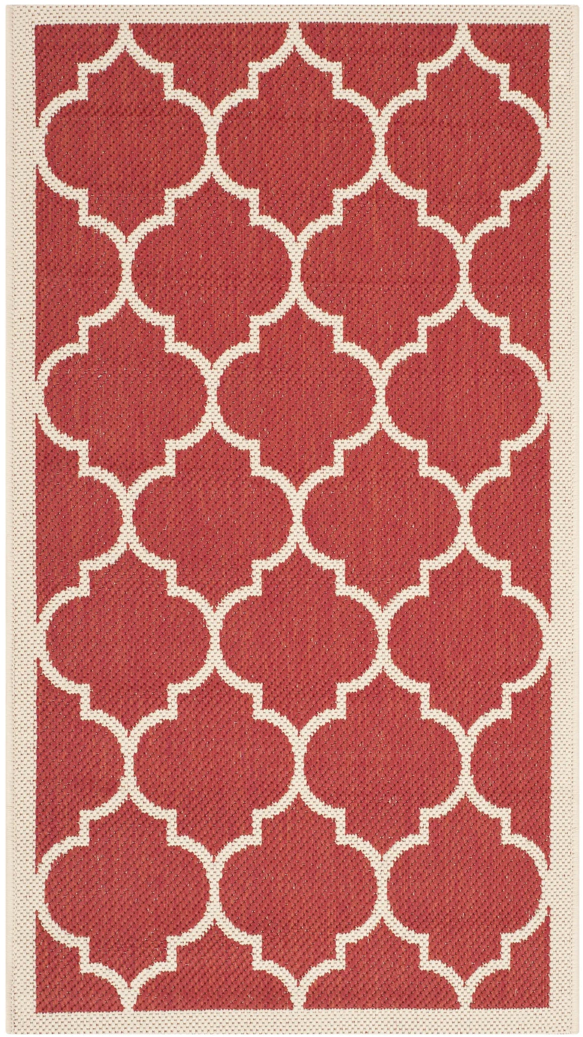 Safavieh Courtyard 2'-0" x 3'-7" Rug in Red / Bone