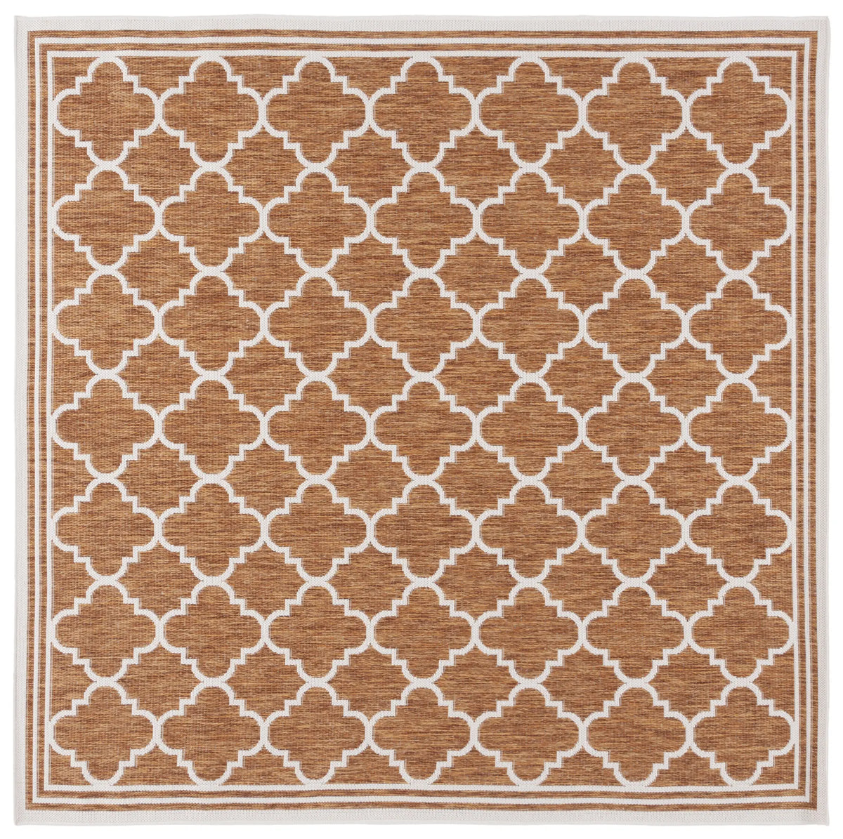 Safavieh Beach House 6'-7" x 6'-7" Rug in Brown / Ivory