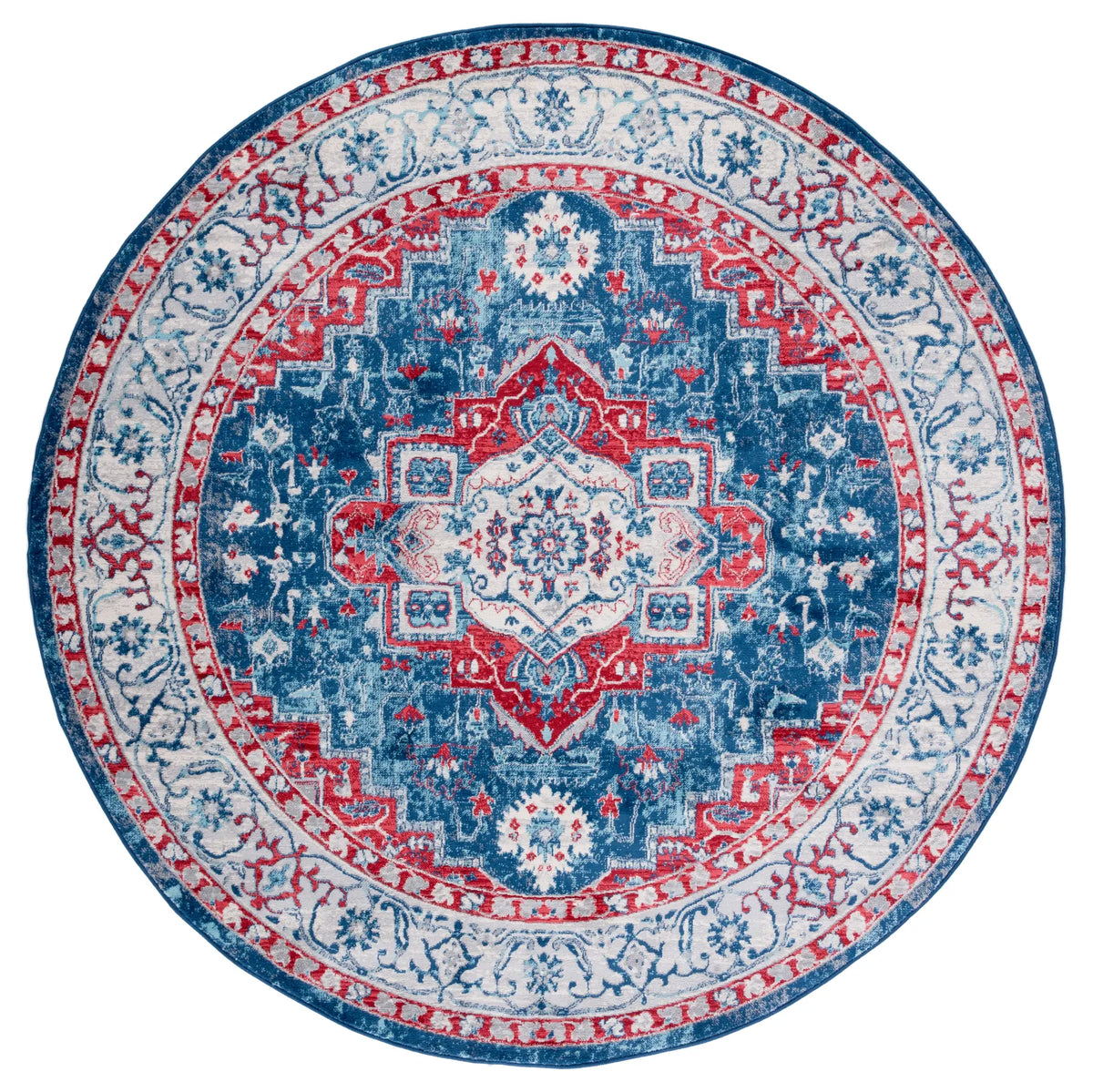 Safavieh Brentwood 6'-7" x 6'-7" Rug in Navy / Red