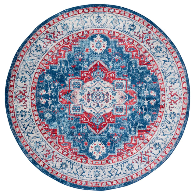 Safavieh Brentwood 6'-7" x 6'-7" Rug in Navy / Red