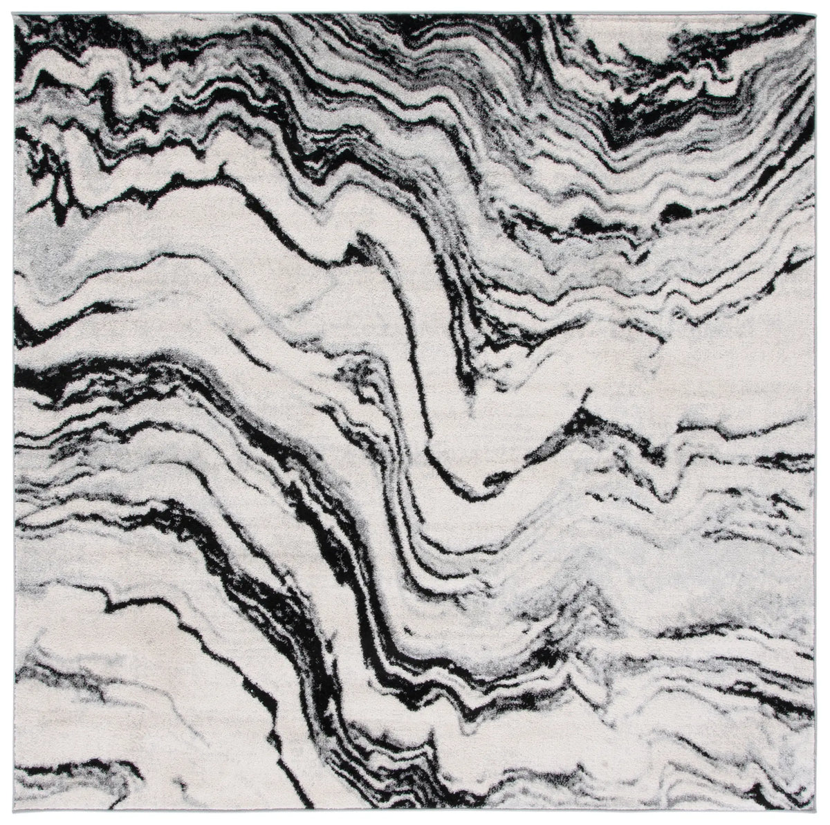 Safavieh Tulum 6'-7" x 6'-7" Rug in Ivory / Black