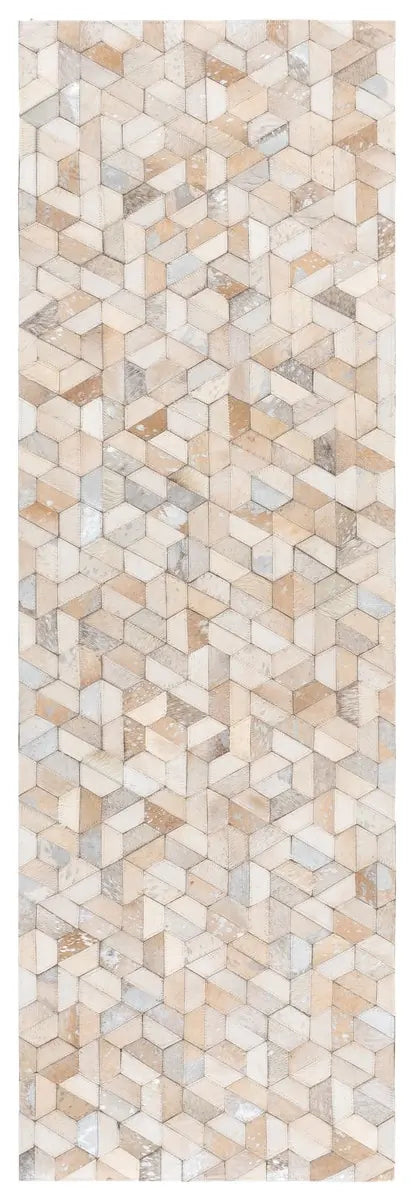 Safavieh Studio Leather 2'-3" x 7'-0" Rug in Ivory / Silver