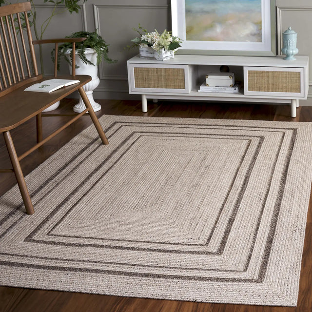 Safavieh Braided 4'-0" x 6'-0" Rug in Beige / Brown