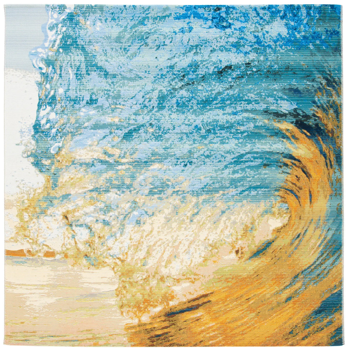 Safavieh Barbados 500 6'-6" x 6'-6" Rug in Blue / Gold