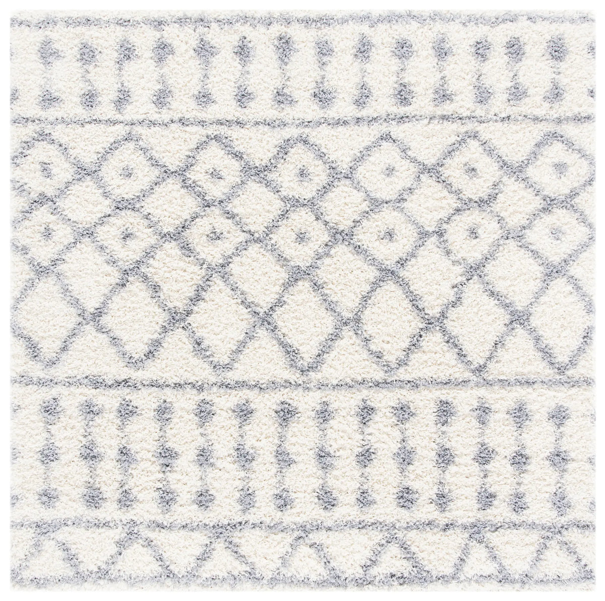 Safavieh Venus Shag 600 6'-7" x 6'-7" Rug in Ivory / Grey
