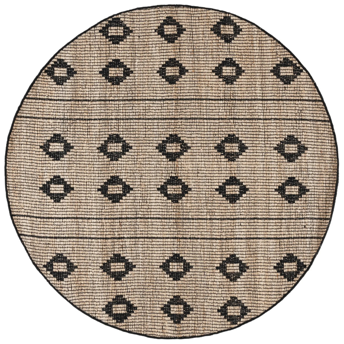 Safavieh Natural Fiber 6'-0" x 6'-0" Rug in Natural / Black