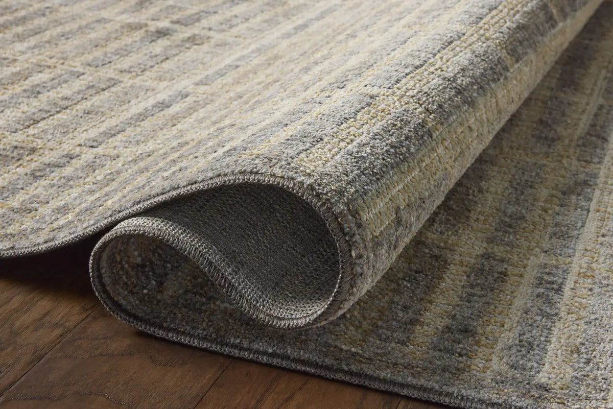 Loloi Roxie ROX-02 Contemporary Power Loomed Smoke, Natural Rug - pile height