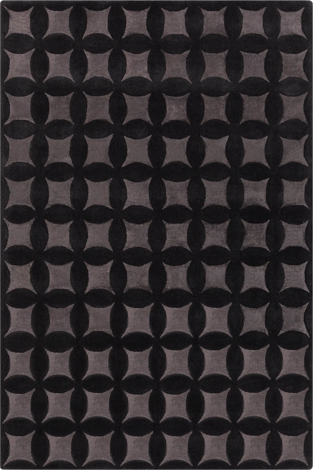 Chandra Isadora ISA-56701 Black / Gray rug, flat view