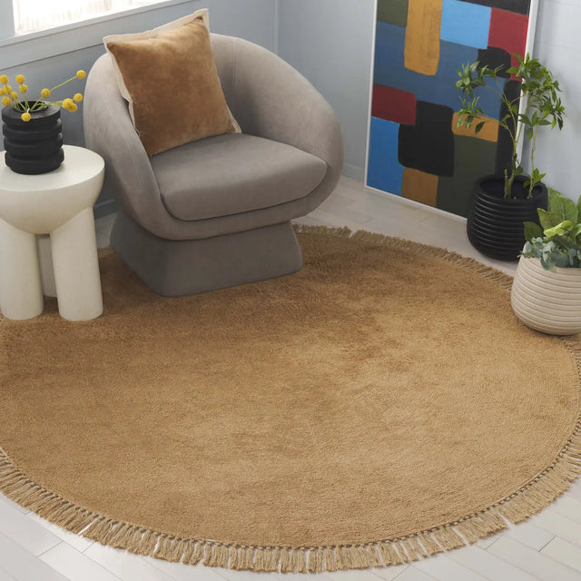 Safavieh Easy Care 6'-0" x 6'-0" Rug in Light Brown