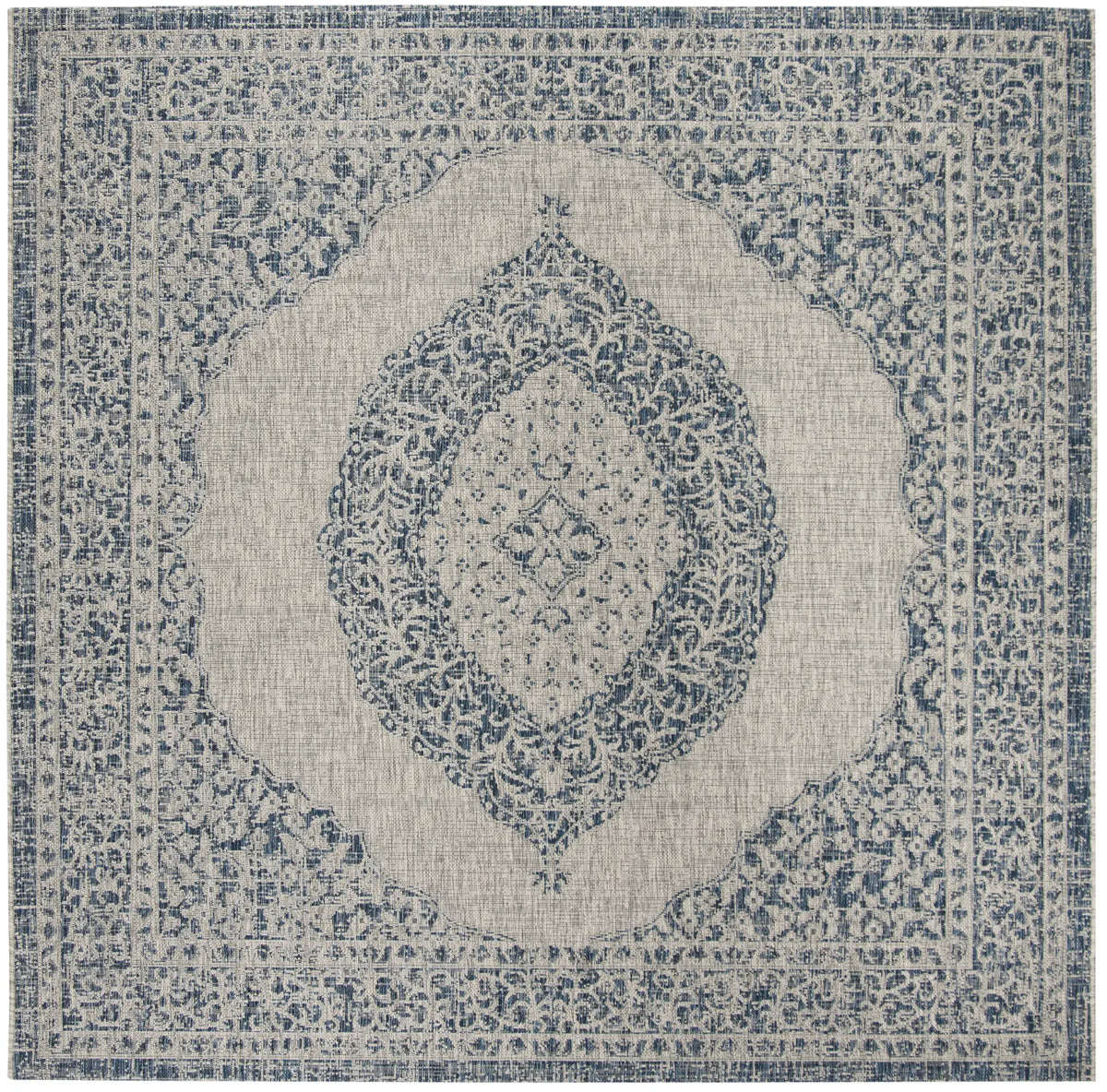 Safavieh Courtyard 6'-7" x 6'-7" Rug in Light Grey / Blue