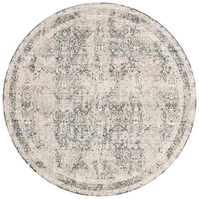 Loloi Theia The-01 Natural/Ocean Rug - round flat