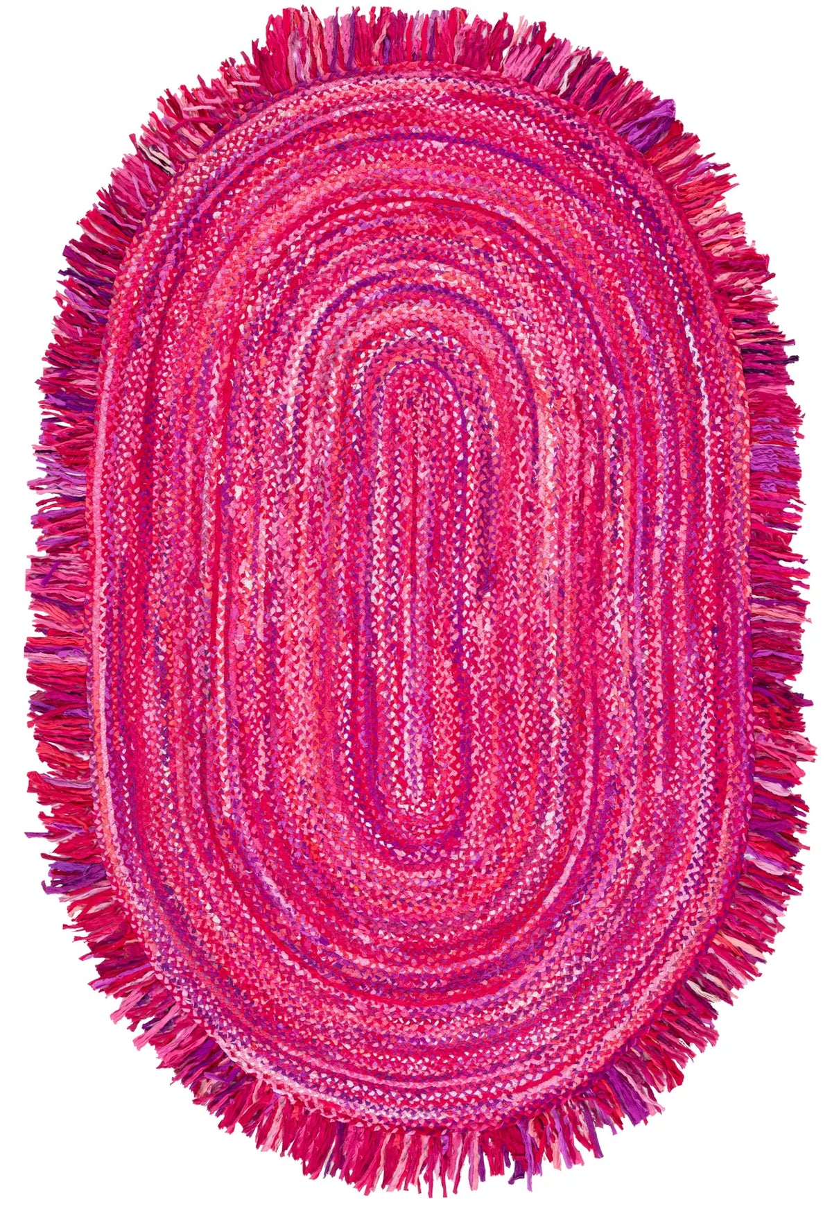 Safavieh Braided 5'-0" x 8'-0" Rug in Pink / Fuchsia