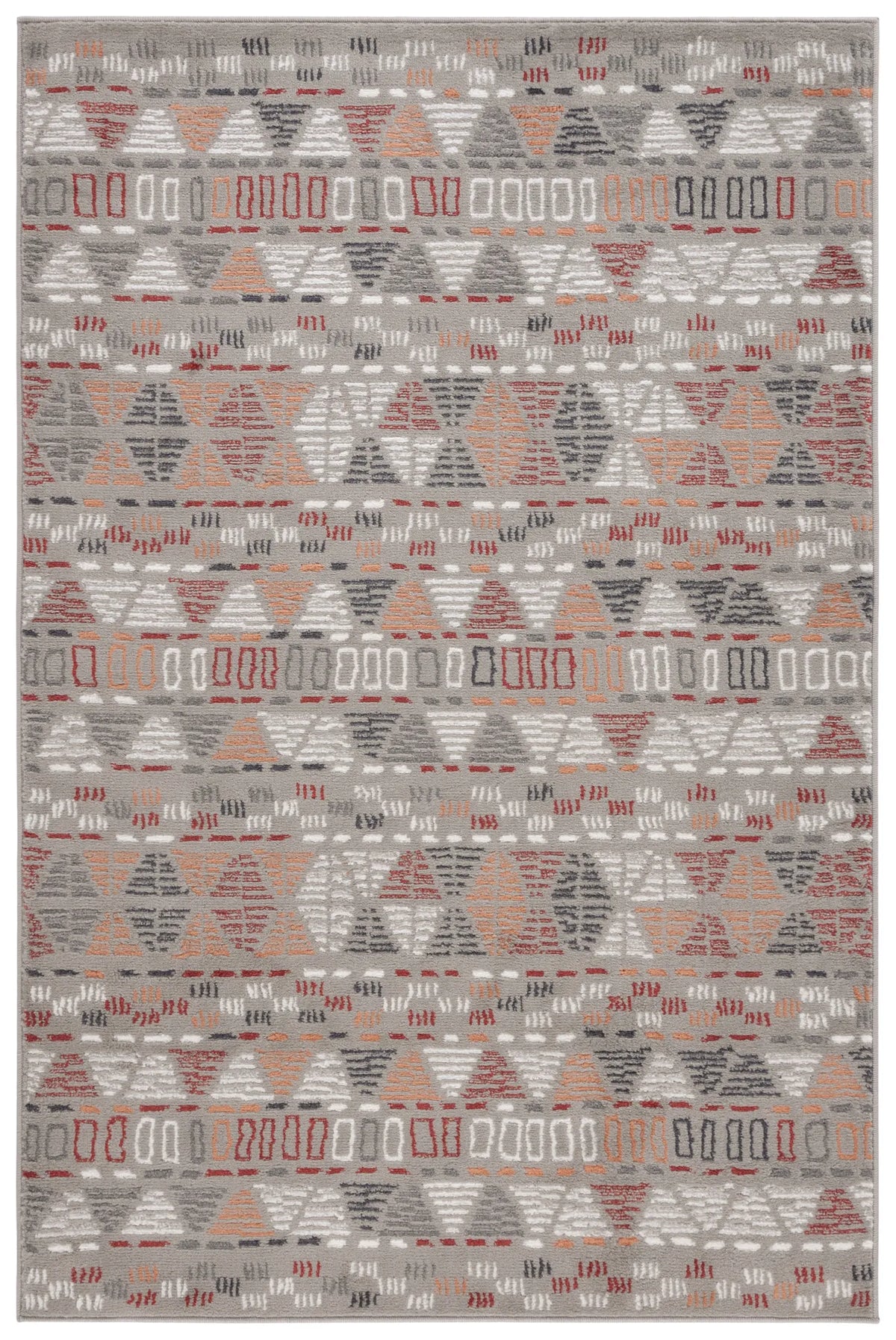 Safavieh Pyramid 4'-5" x 6'-5" Rug in Grey/Ivory / Rust