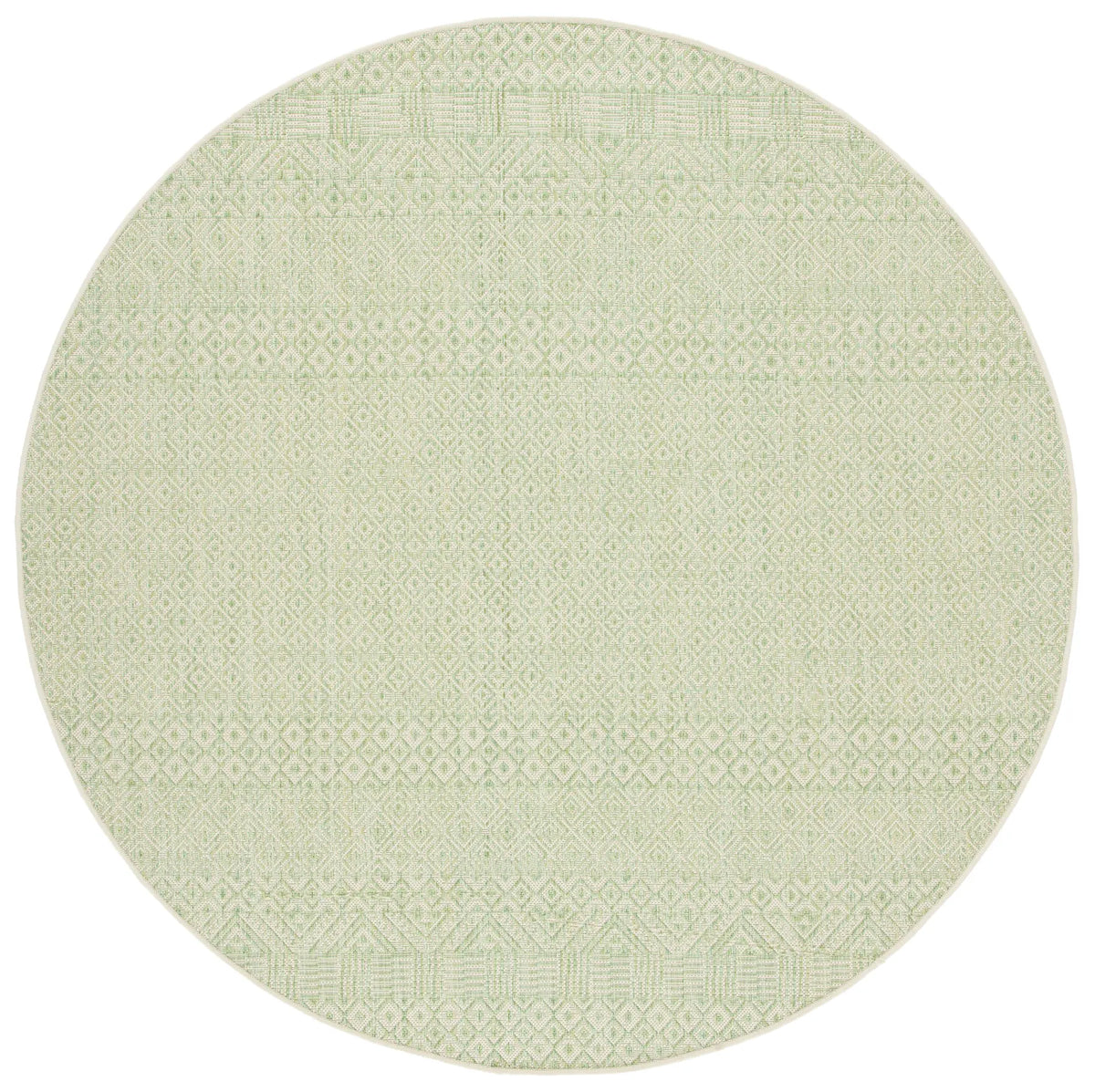 Safavieh Courtyard 5'-3" x 5'-3" Rug in Beige / Green