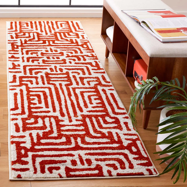 Safavieh Amsterdam 2'-3" x 8'-0" Rug in Ivory / Terracotta