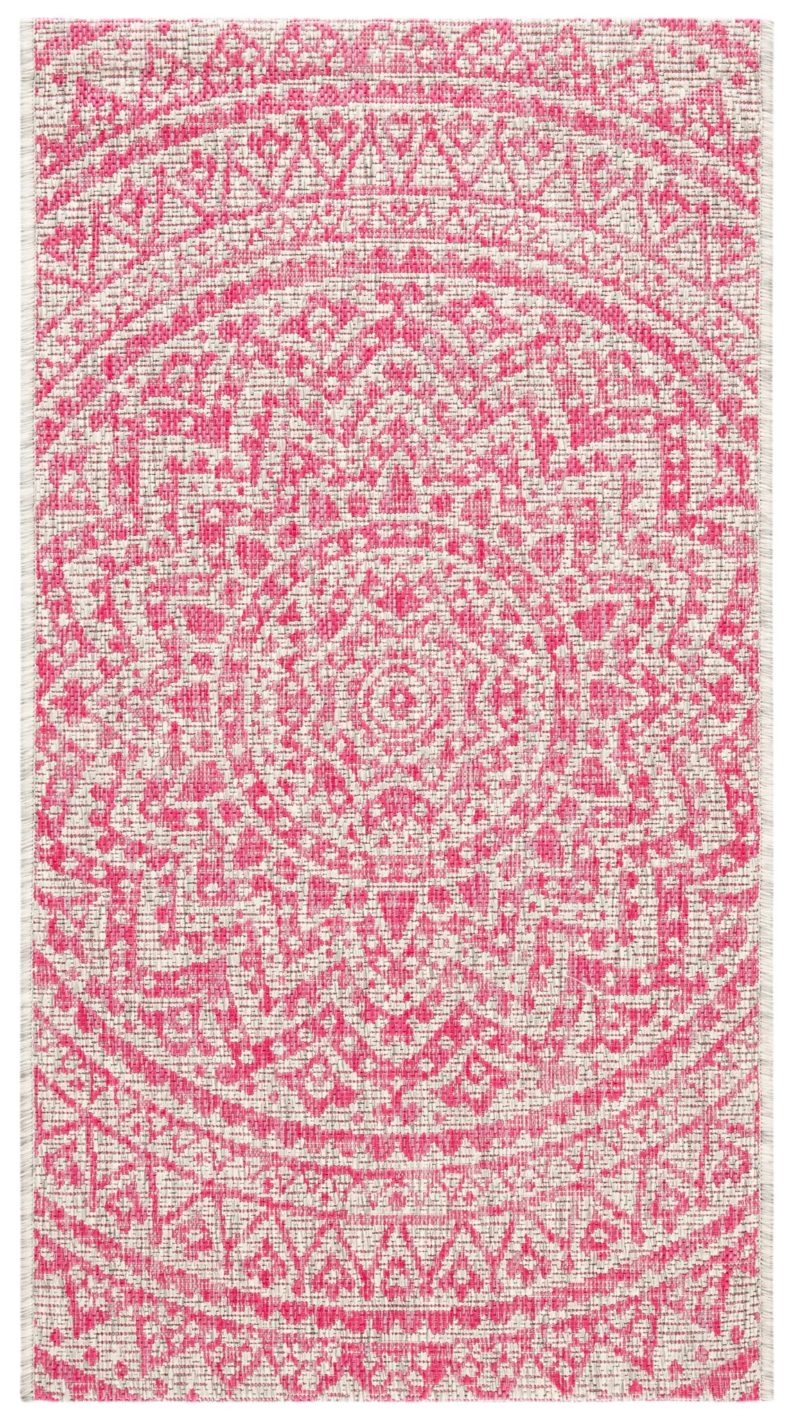 Safavieh Courtyard 2'-0" x 3'-7" Rug in Light Grey / Fuchsia