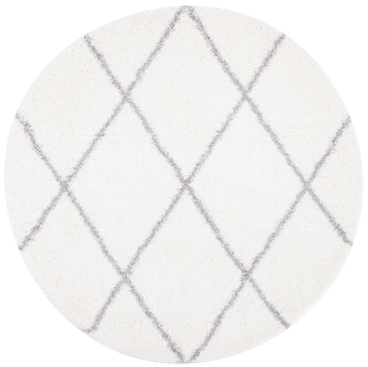 Safavieh Fontana Shag 800 6'-7" x 6'-7" Rug in Cream / Grey