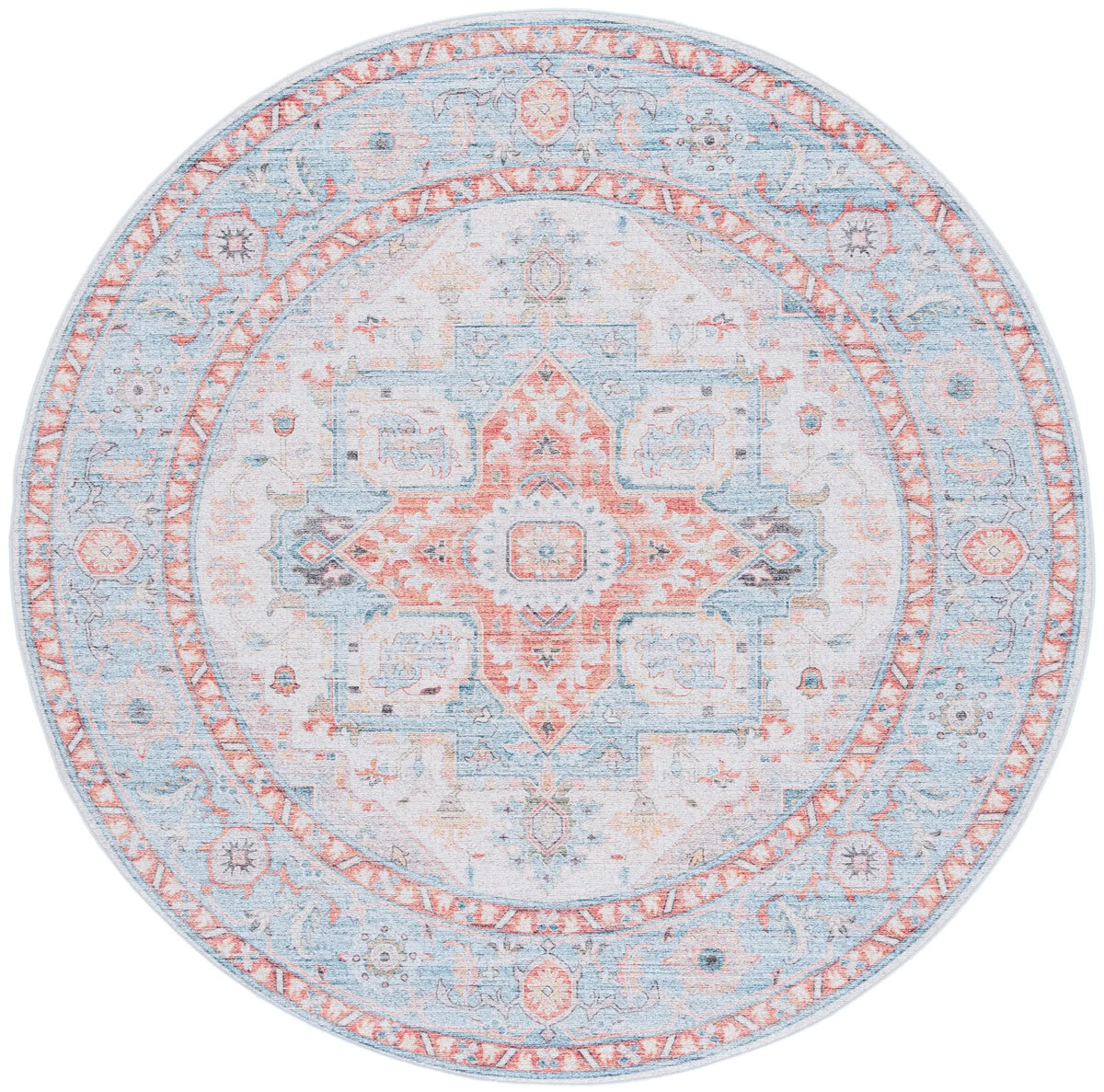 Safavieh Tucson 6'-0" x 6'-0" Rug in Turquoise / Rust