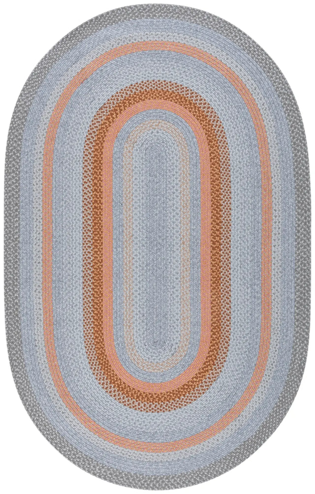 Safavieh Braided 5'-0" x 8'-0" Rug in Grey / Rust