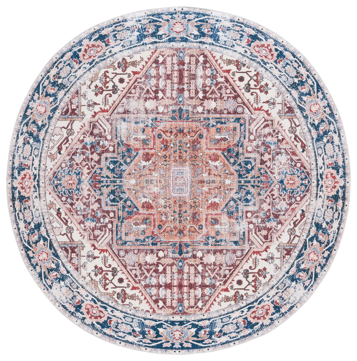 Safavieh Arizona 6'-0" x 6'-0" Rug in Red / Navy