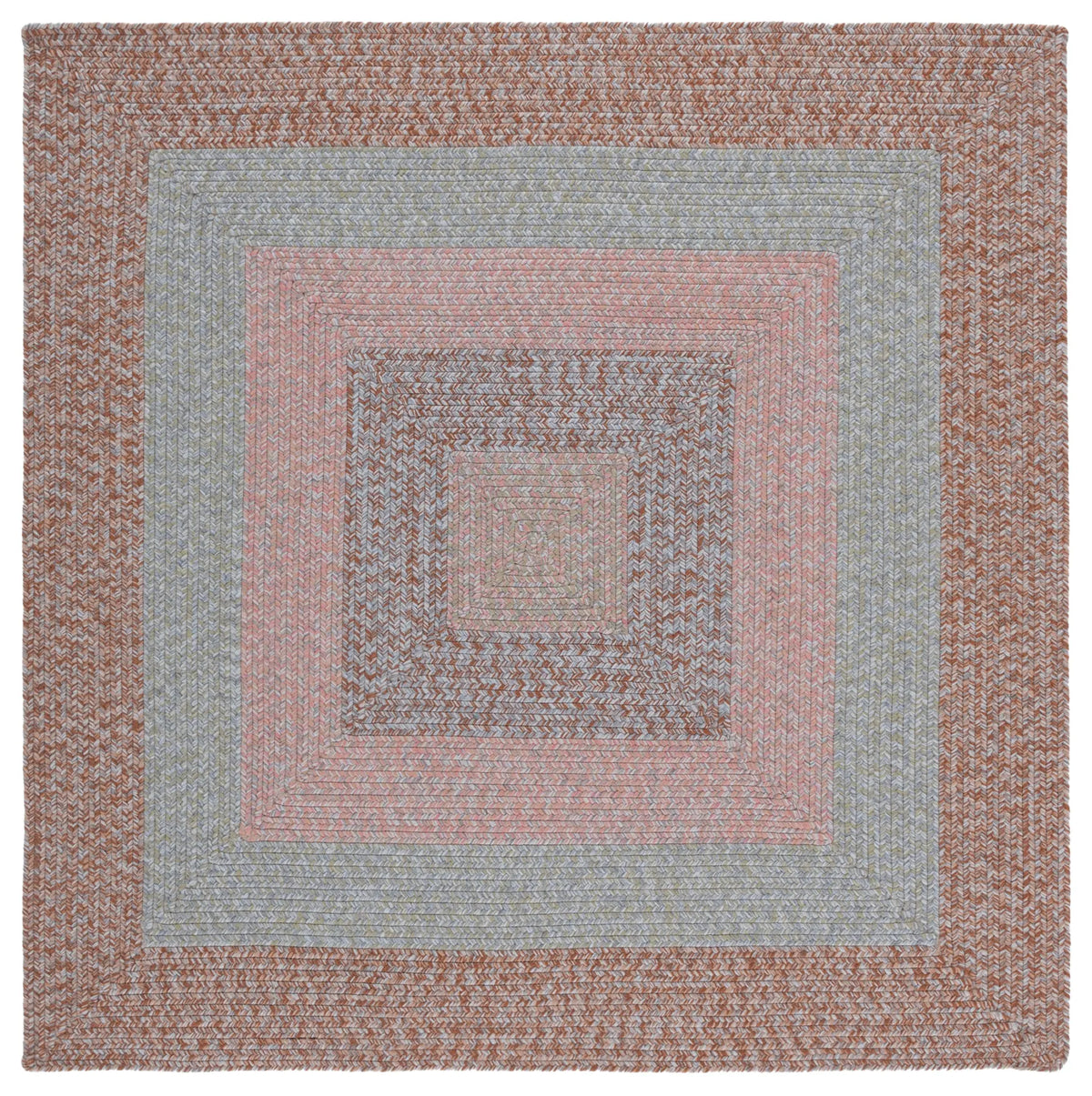 Safavieh Braided 5'-0" x 5'-0" Rug in Brown / Grey Pink