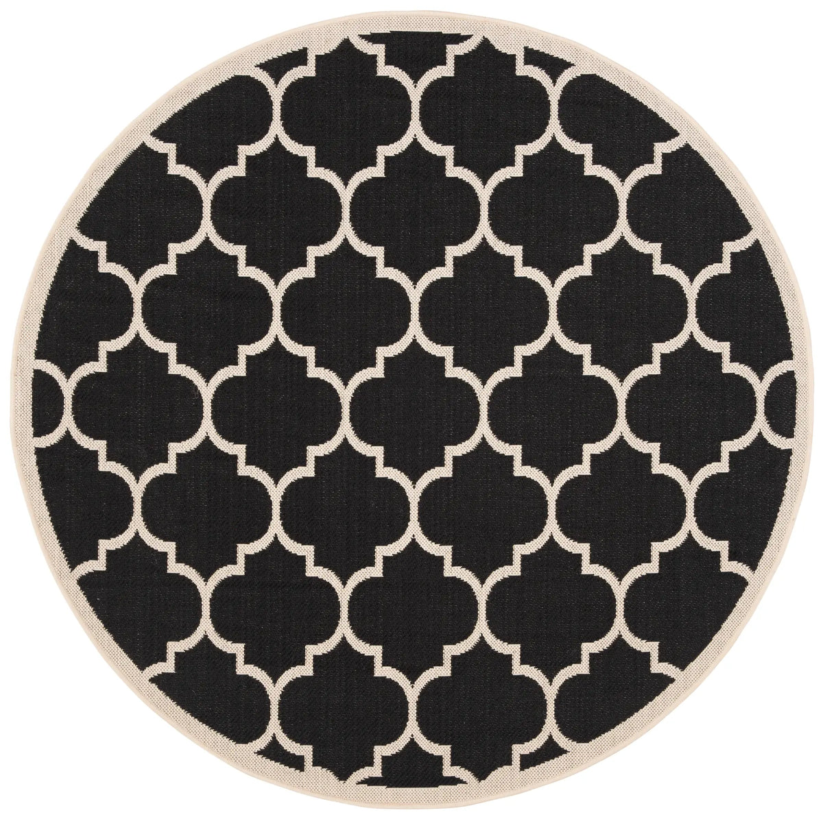 Safavieh Courtyard 5'-3" x 5'-3" Rug in Black / Beige