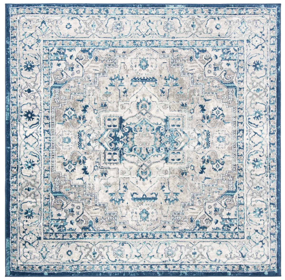 Safavieh Brentwood 6'-7" x 6'-7" Rug in Light Grey / Blue