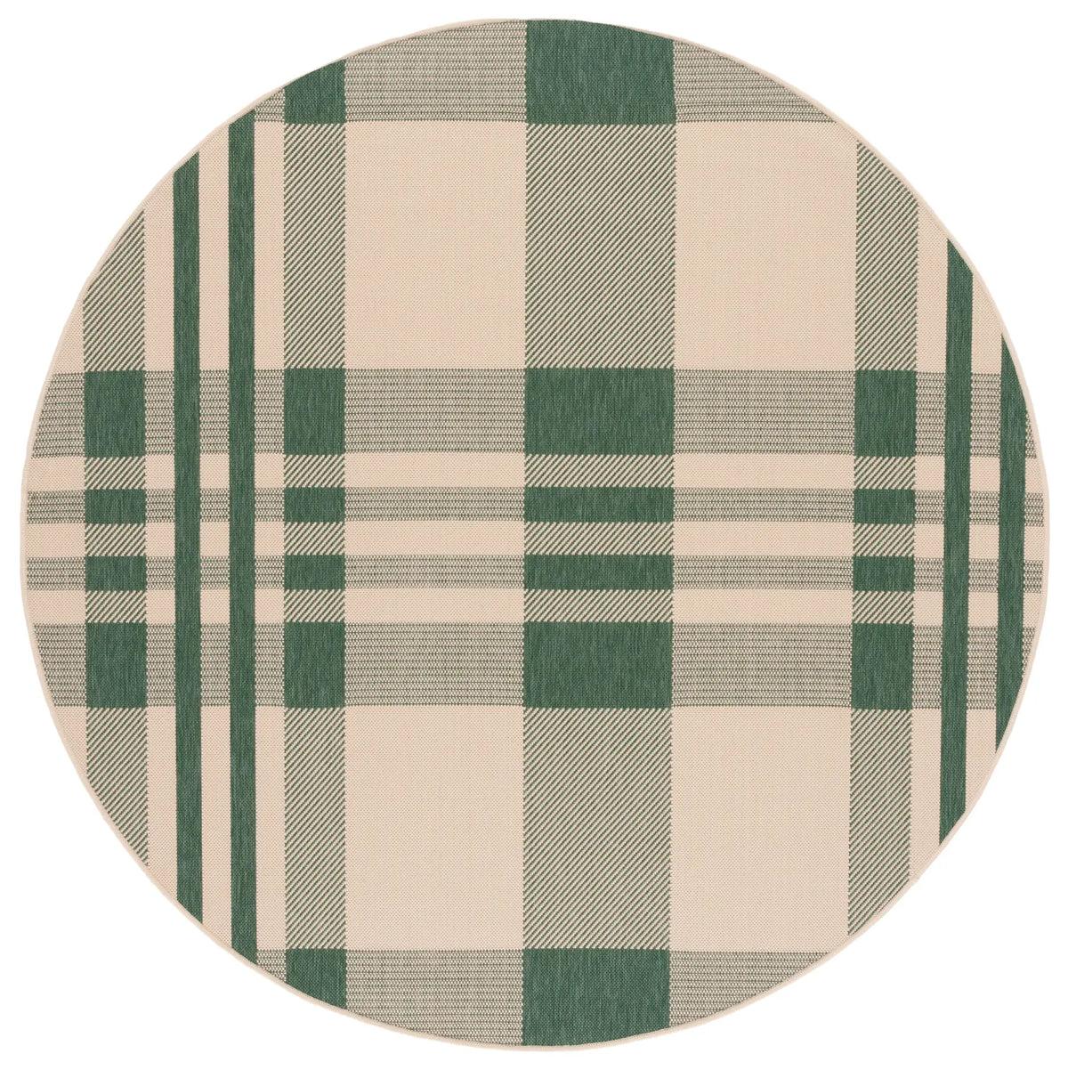 Safavieh Courtyard 6'-7" x 6'-7" Rug in Green / Beige