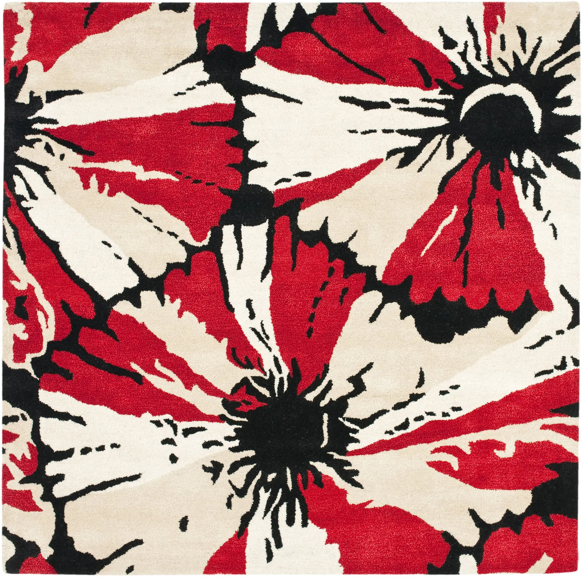 Safavieh Soho 6'-0" x 6'-0" Rug in Black / Red