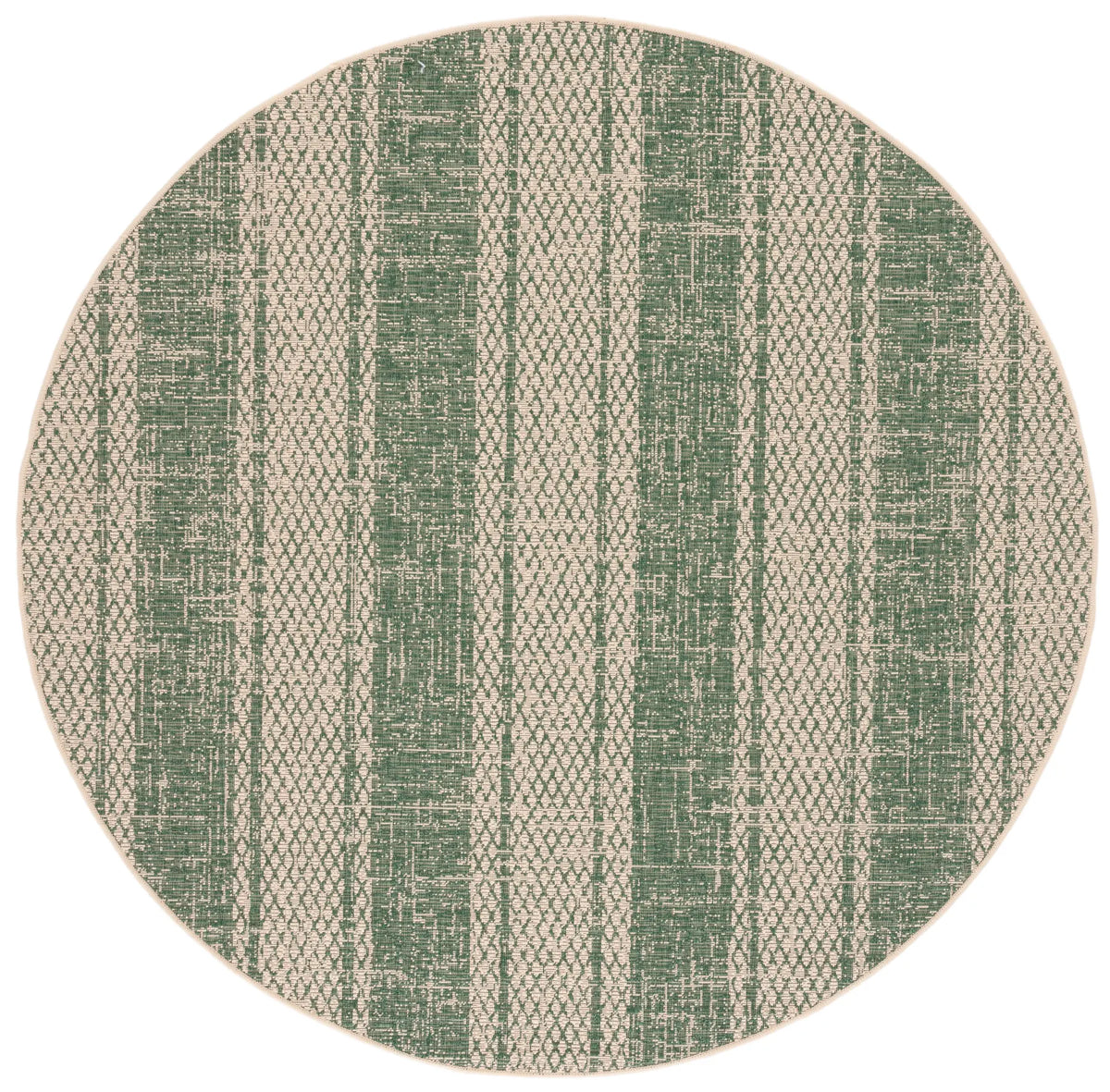 Safavieh Courtyard 6'-7" x 6'-7" Rug in Beige / Dark Green