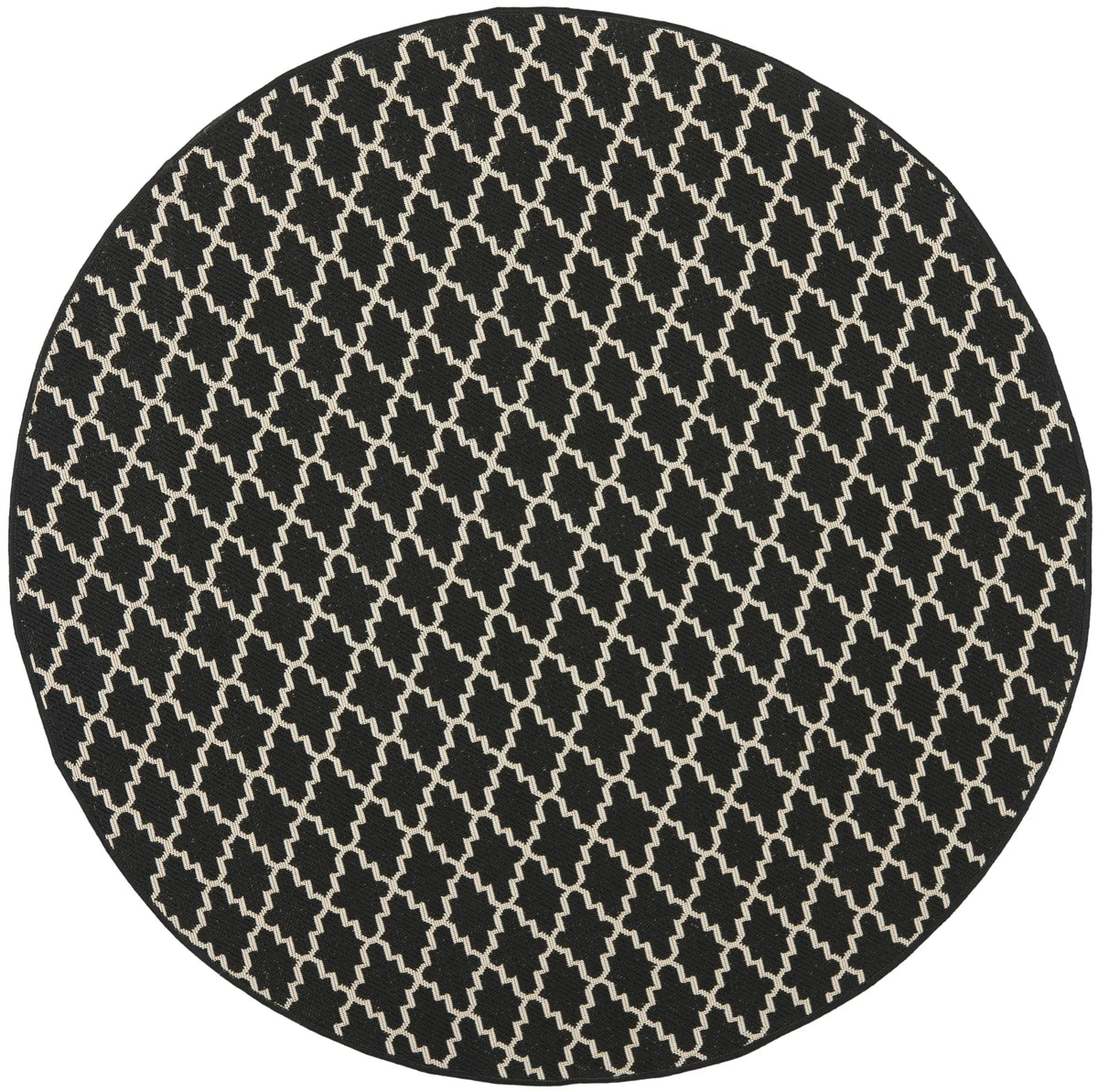 Safavieh Courtyard 5'-3" x 5'-3" Rug in Black / Beige