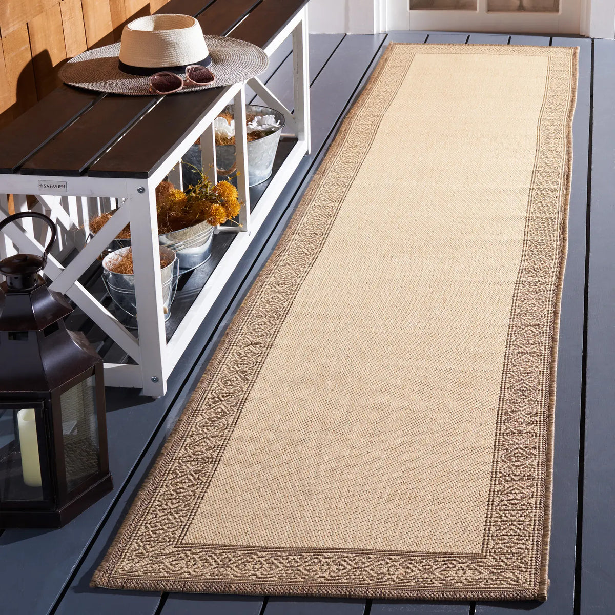 Safavieh Courtyard 2'-3" x 10'-0" Rug in Natural / Brown