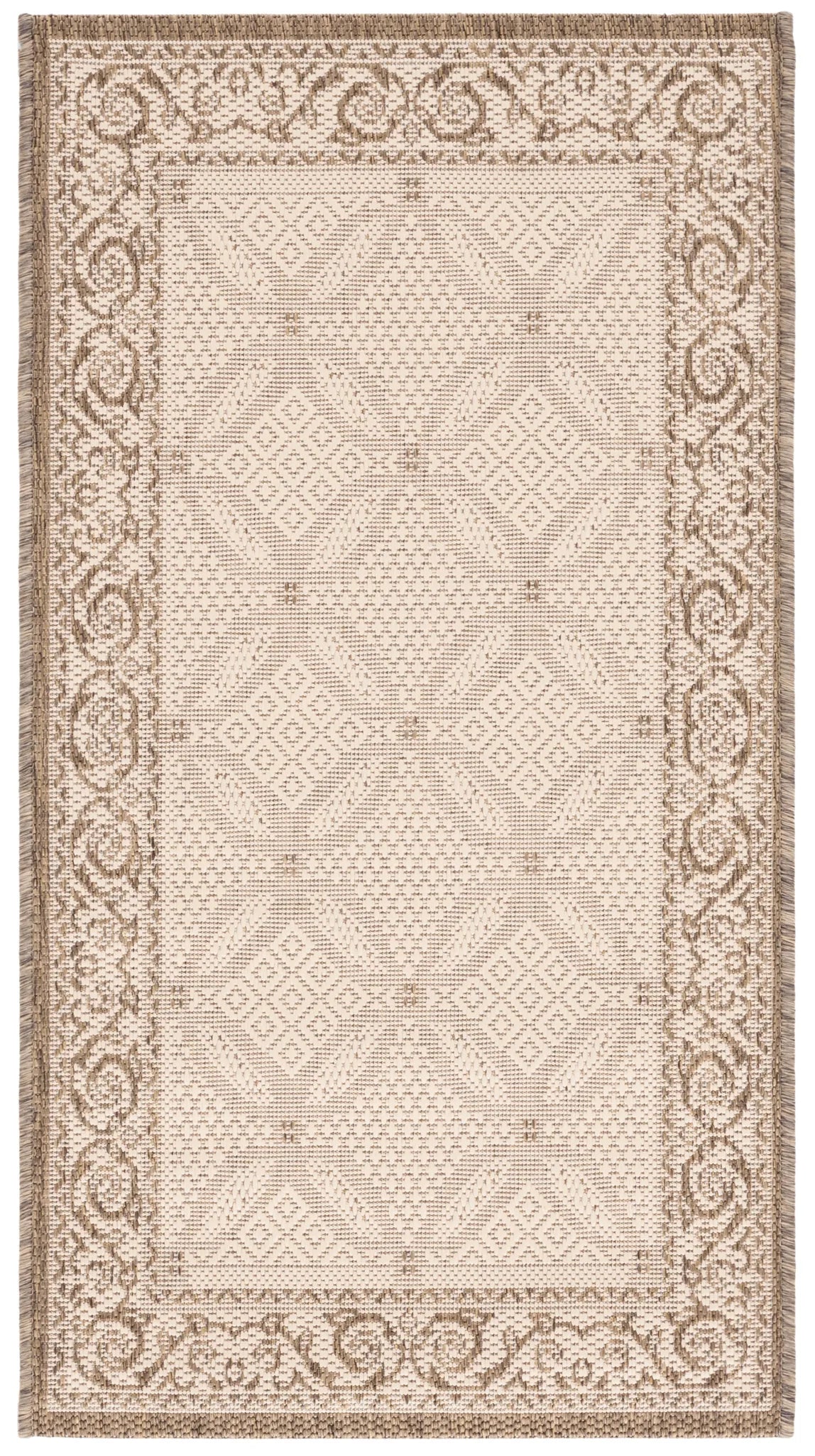 Safavieh Courtyard 2'-0" x 3'-7" Rug in Natural / Brown