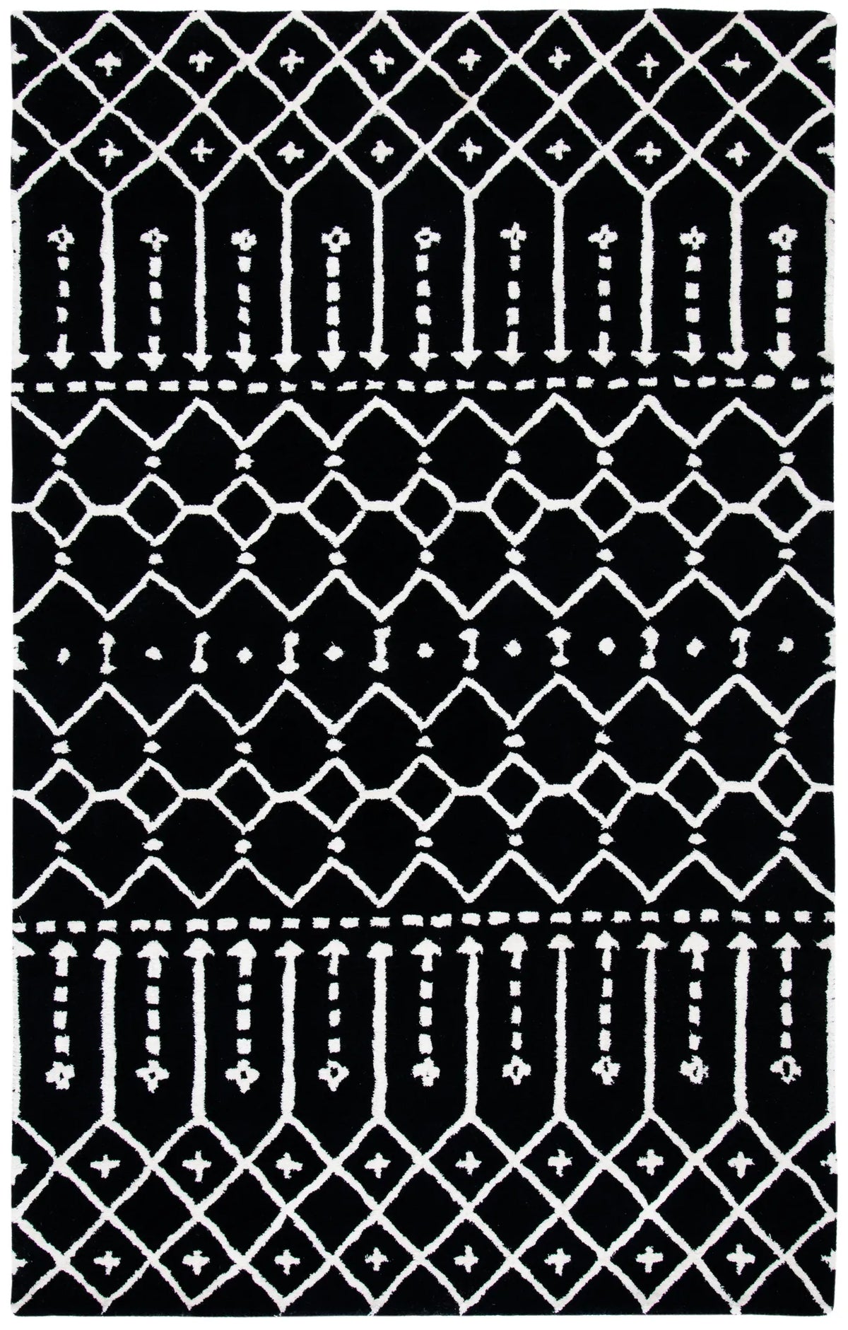 Safavieh Himalaya 4'-0" x 6'-0" Rug in Black / Ivory