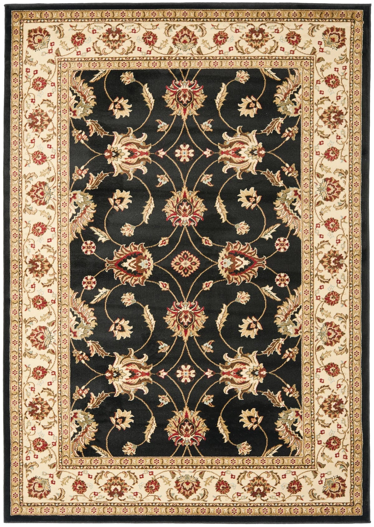 Safavieh Lyndhurst 3'-3" x 5'-3" Rug in Black / Ivory