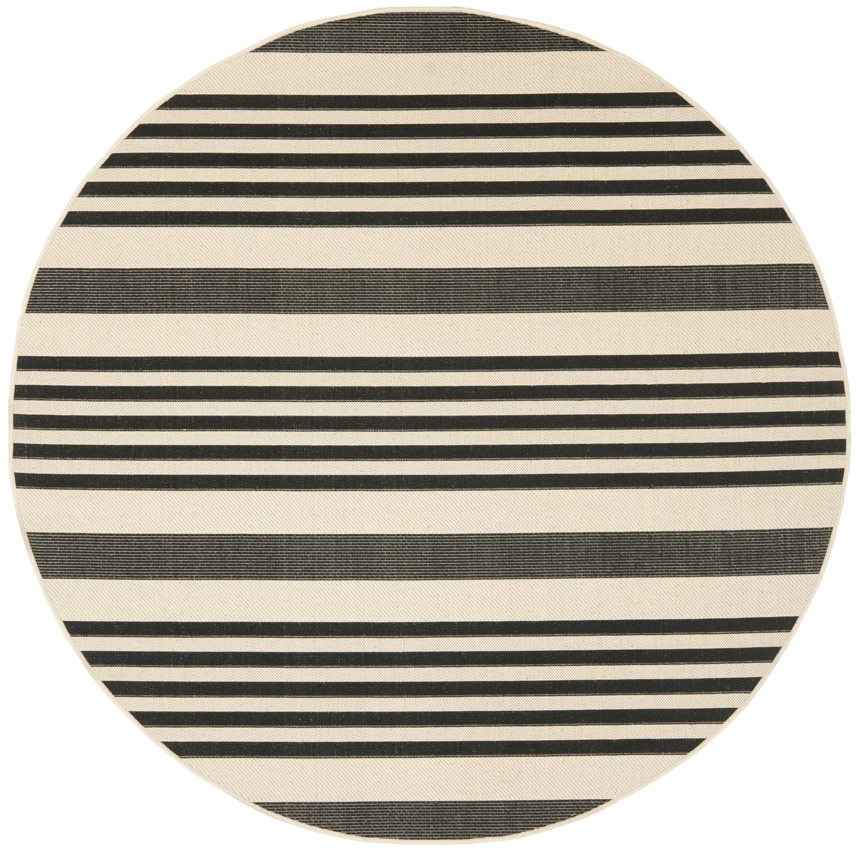 Safavieh Courtyard 6'-7" x 6'-7" Rug in Black / Bone