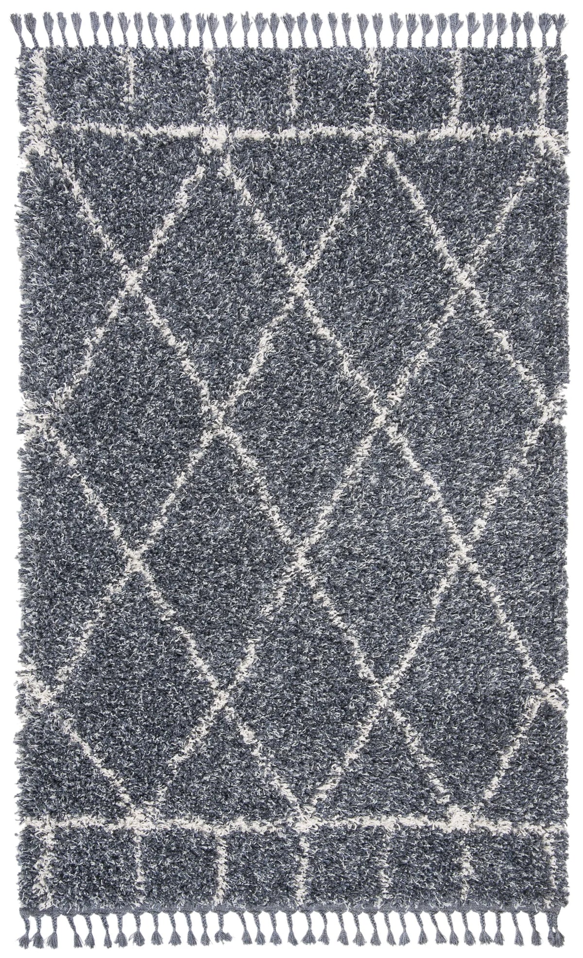 Safavieh Pro Lux Shag 400 4'-0" x 6'-0" Rug in Blue / Creme