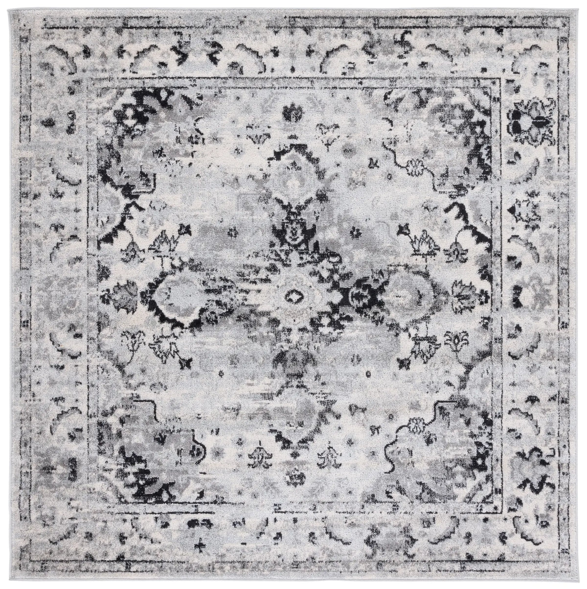 Safavieh Madison 6'-7" x 6'-7" Rug in Grey / Black
