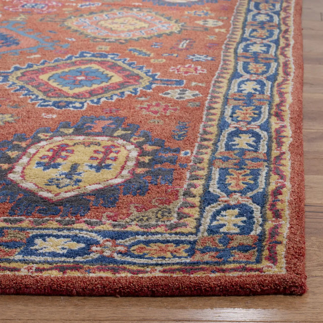 Safavieh Heritage 4'-0" x 6'-0" Rug in Rust / Navy