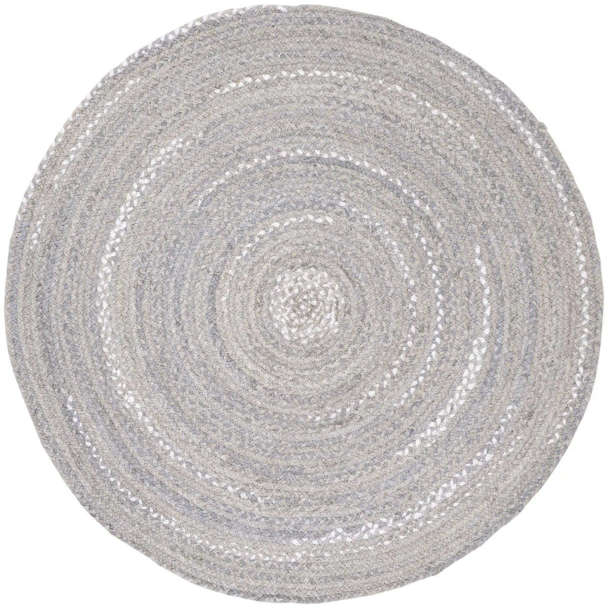 Safavieh Braided 3'-0" x 3'-0" Rug in Light Grey