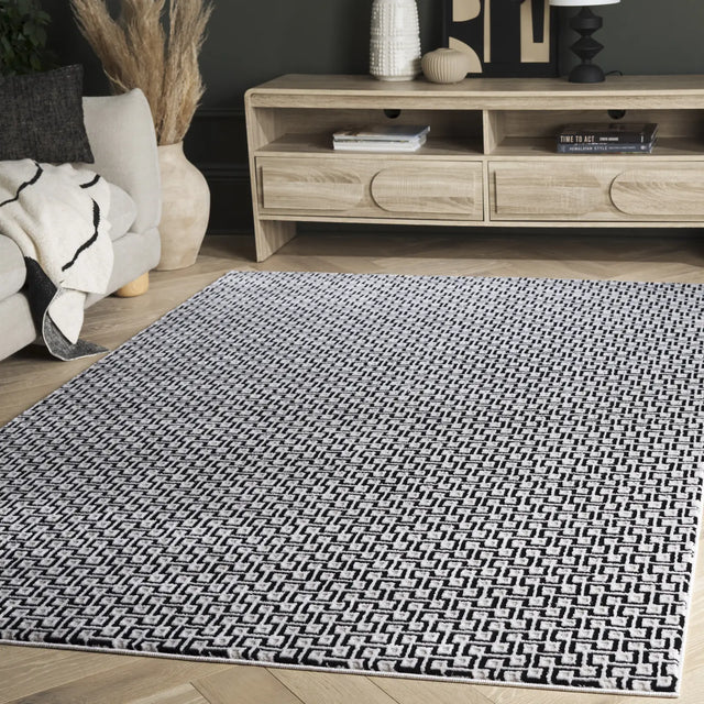 Safavieh Slate 700 4'-0" x 6'-0" Rug in Ivory / Black