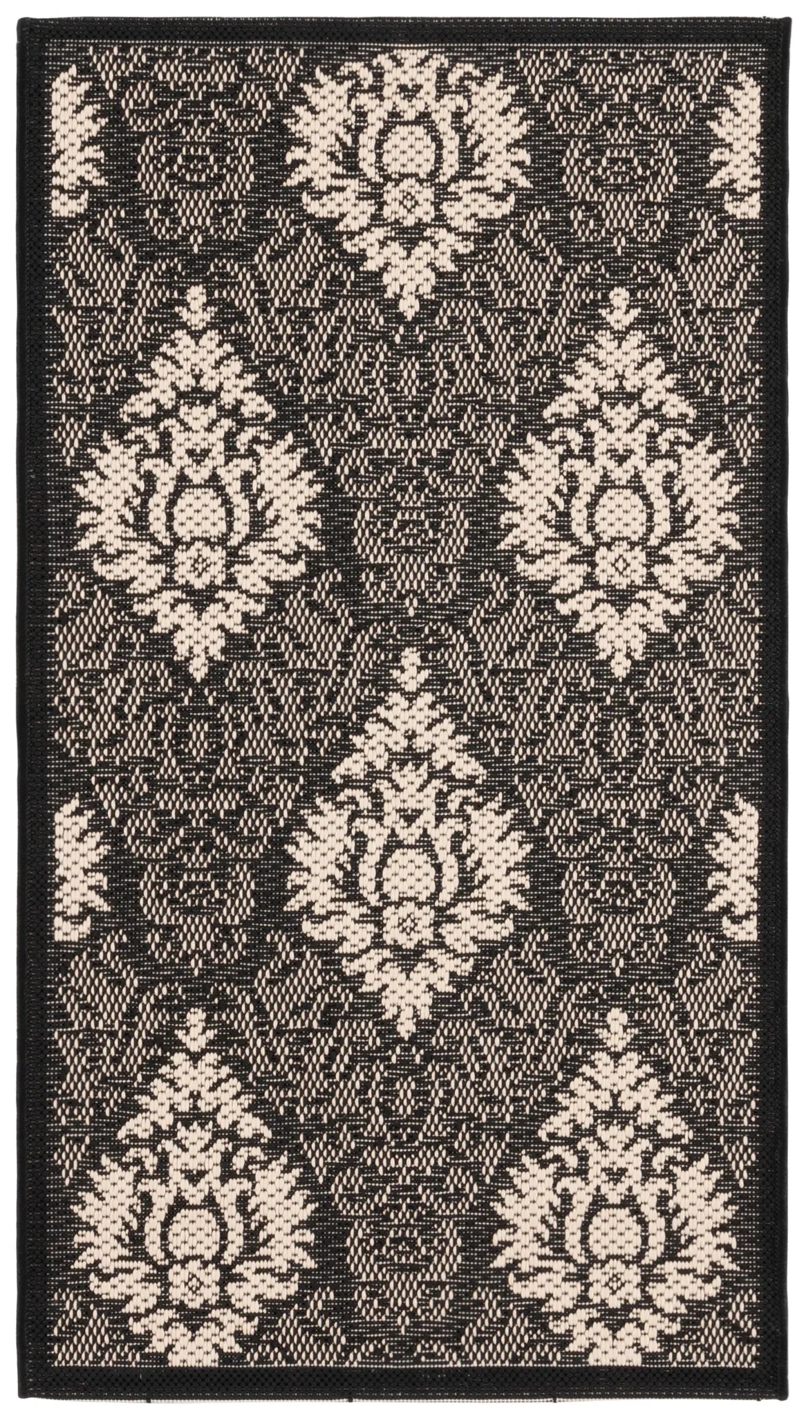 Safavieh Courtyard 2'-0" x 3'-7" Rug in Black / Sand