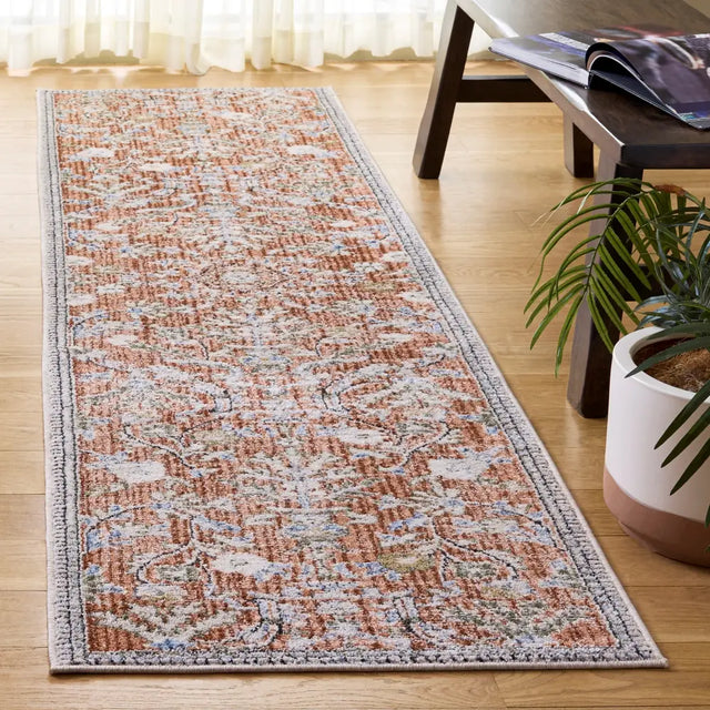 Safavieh Grove 2'-2" x 8'-0" Rug in Rust / Blue