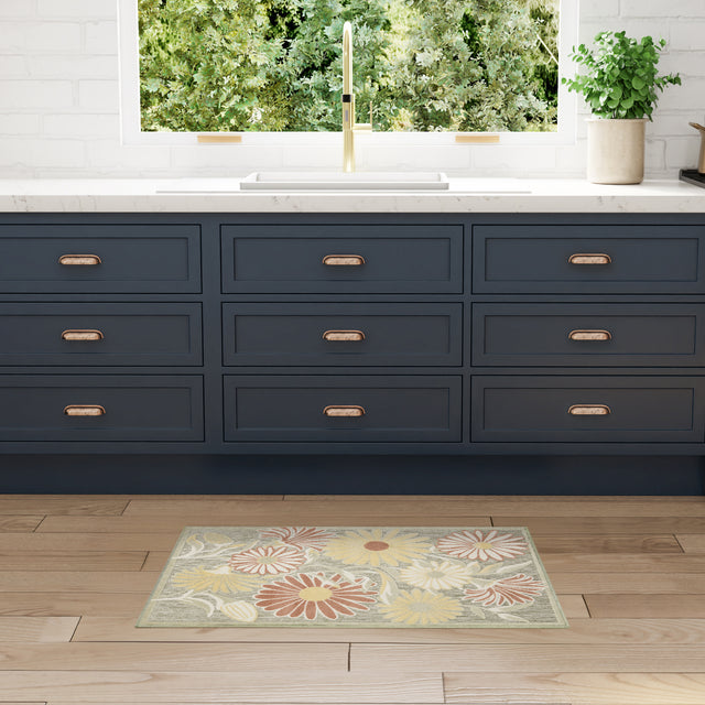 Nourison Aloha ALH33 Machine Made Sage, Rose Rug